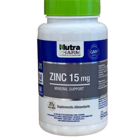 Zinc 15 mg marca NUTRAPHARM